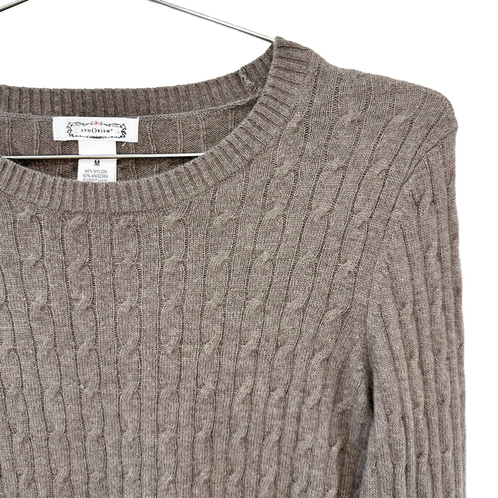 ANTHROPOLIGIE APHORISM Angora & Lambs Wool Sweater • Medium • brown